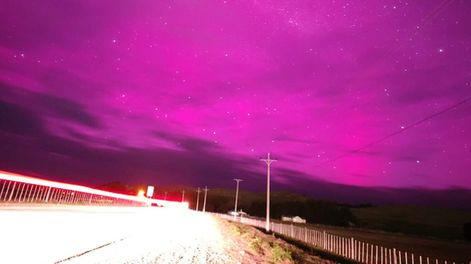 Aurora austral en Punta Arenas (Chile)