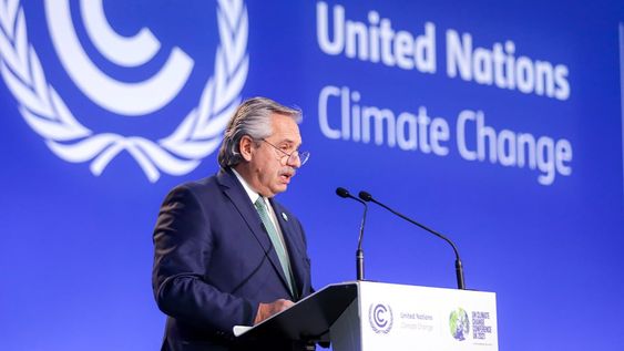 El presidente Alberto Fernández brindó una exposición en la Cumbre de Líderes de la Conferencia de las Naciones Unidas sobre el Cambio Climático (COP26). Foto: Presidencia de la Nación