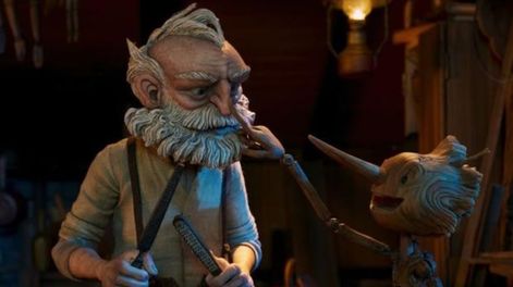 Los Andes | Geppetto y Pinocho, según la técnica del stop motion de Guillermo del Toro. Foto: Netflix.