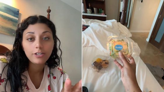 Quedó varada en un hotel por el huracán Melissa y causó indignación porque se quejó de la comida.