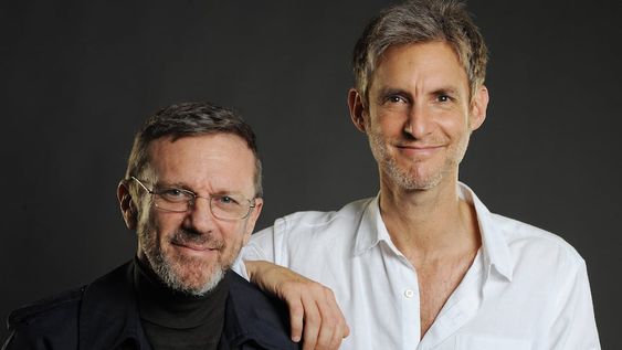 Damián Szifrón y el actor Federico DElia (Santos en Los simuladores)