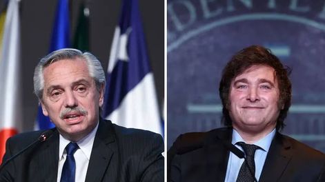 Alberto Fernández y Javier Milei (Archivo).