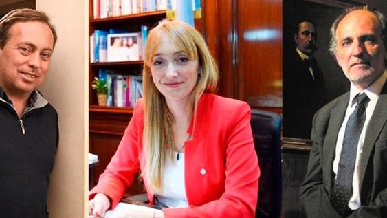 El intendente Martín Aveiro, la senadora nacional Anabel Fernández Sagasti y el presidente del Banco Nación, Eduardo Hecker.