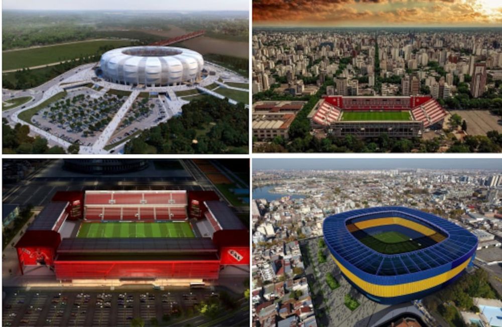 Estadio Único de Santiago del Estero (Arq Lombardi). Estudiantes (Arq. Lombardi). Remodelación Estadio Libertadores de América Club Atlético Independiente, 2009 (Estudios: Arq Lombardi y Asociados - Arq Cabillón -Arq. Pomar- Arq.Fernández Prieto). Boca Bombonera360 (Arq. Carlos Navarro).