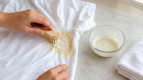 como quitar las manchas amarillas de transpiracion de la ropa blanca de forma natural y sin lavandina