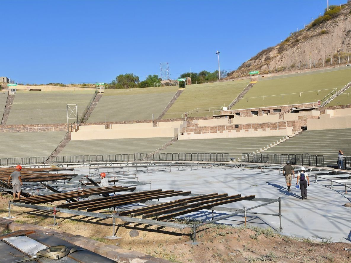 Trabajos en el teatro griego para Vendimia 2025 / Los Andes
