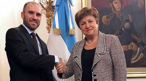 Martín Guzmán y Kristalina Georgieva, titular del FMI.