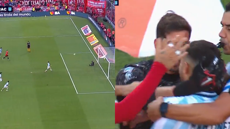 Maravilla Martínez picó un penal para Racing, y Rodrigo Rey reaccionó con burla