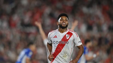 El colombiano Borja festejando el segundo gol para el Millonario. Foto: River Plate.