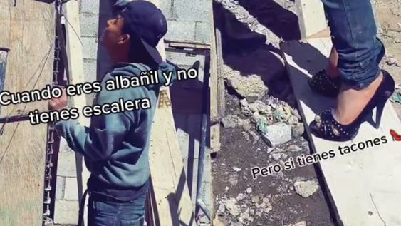 Al son de Los Sultanes, el video revela cómo este albañil reemplazó su herramienta de trabajo. Foto: @daniel_perez.123 / TikTok.
