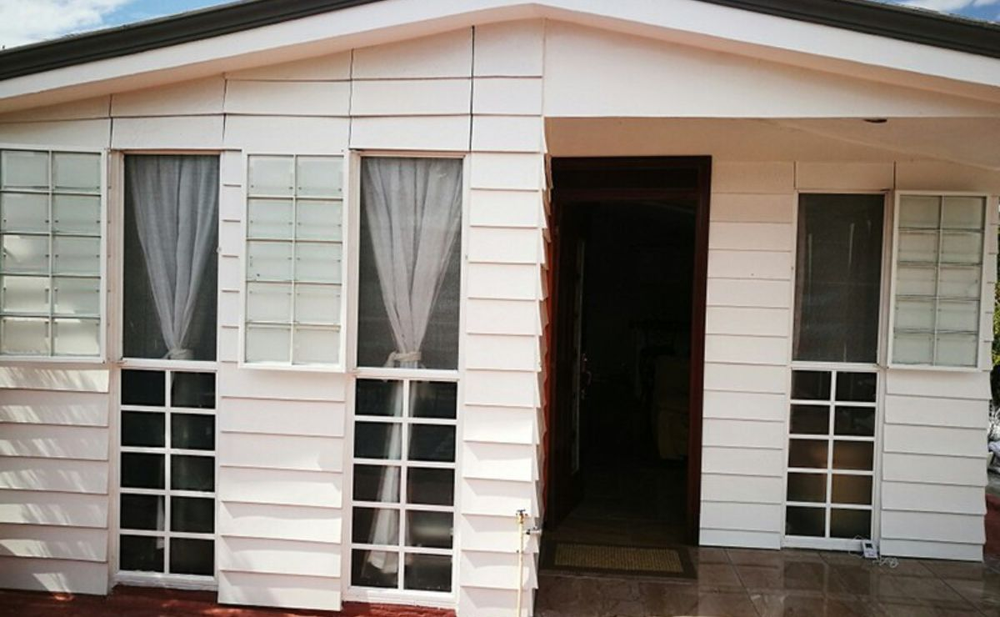 Una de las casas construidas con estos materiales. 