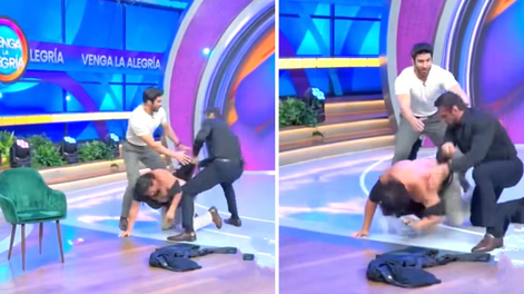 Un luchador generó caos tras golpear a varias personas en un programa de la televisión de México.
