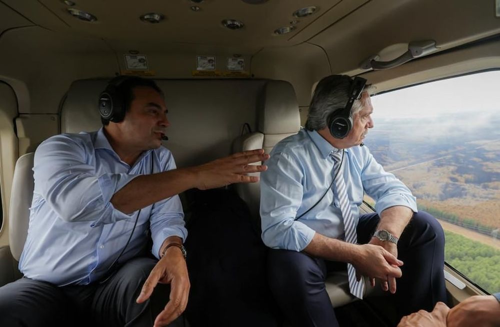 Alberto Fernández sobrevoló las zonas afectadas por incendios forestales en Misiones y Corrientes. Foto: Gentileza / Presidencia de la Nación