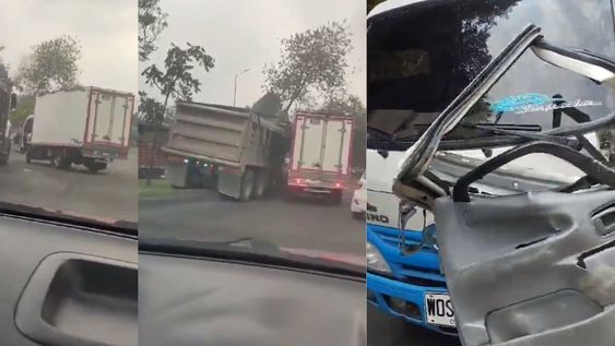 Los videos captados por automovilistas presentes en la avenida Bocayá, al norte de Bogotá, se viralizaron en las redes sociales. Foto: Captura videos / redes