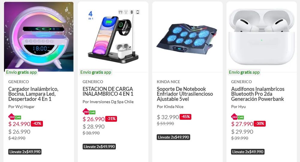 Electrohogar de Falabella 2x49.990 pesos chilenos
