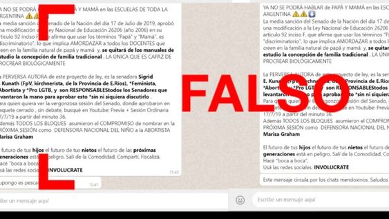 Es falso que ya no se va a poder “hablar más de papá y mamá en las escuelas” Es falso que ya no se va a poder “hablar más de papá y mamá en las escuelas”