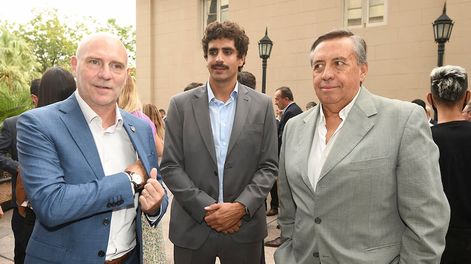Los Andes | Desayuno de la COVIAR en el hotel Hyatt de Ciudad Vendimia 2022.Dalmiro Garay, Natalio Mema y Sergio Marinelli.Foto: José Gutierrez / Los Andes
