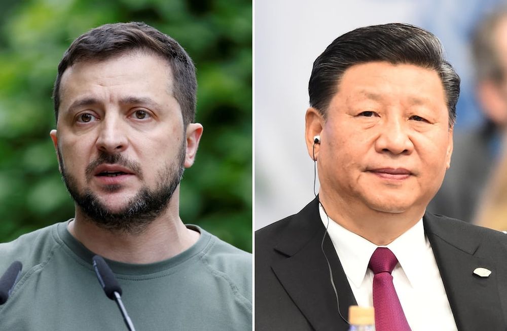 Volodimir Zelenski y Xi Jinping, presidentes de Ucrania y China respectivamente,
