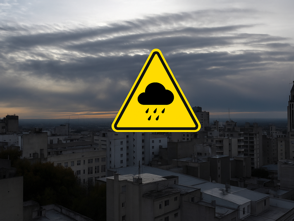 Alerta amarilla por tormentas que afectarían este domingo a Mendoza.