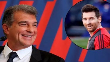 Joan Laporta y Leo Messi. / web