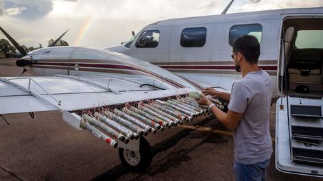 Antigranizo. Avión de Agricultura y Contingencias Climáticas. Ignacio Blanco / Los Andes