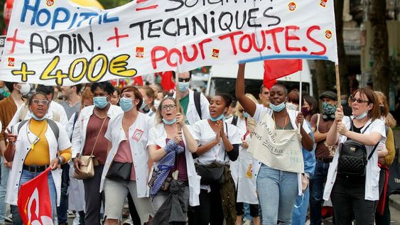 Protestas del personal de salud en Francia