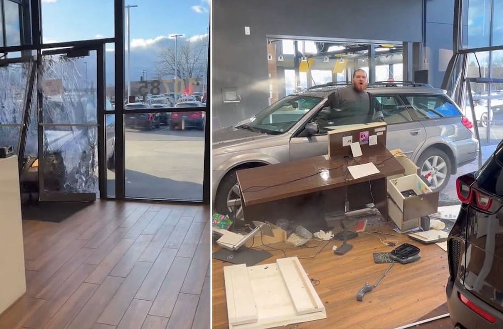 Estados Unidos: estrelló su auto nuevo en la concesionaria / Captura de video
