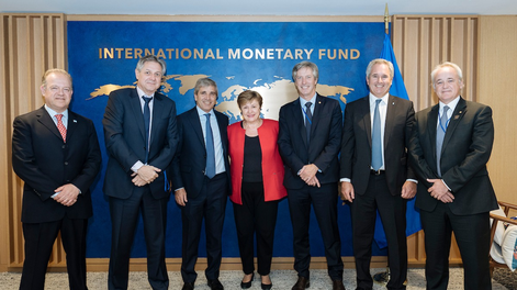 Luis Caputo se reunió con Kristalina Georgieva, en el marco de las Reuniones de Primavera del FMI y el Banco Mundial.