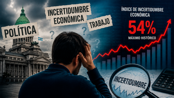 La política volvió a ser la principal preocupación de los argentinos y la incertidumbre económica alcanzó el 54%. (ilustrativa)