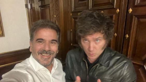 El presidente Javier Milei se reunió con el jefe del bloque de diputados del PRO, Cristian Ritondo (Foto: X)