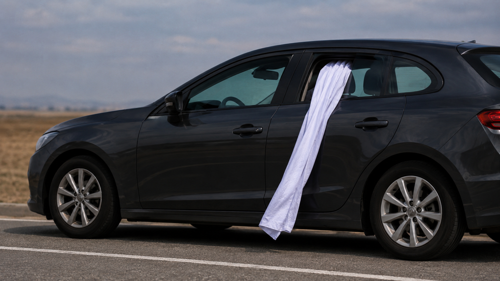 Qué significa ver un trozo de tela blanca colgado de la ventana de un auto en plena ruta (2)