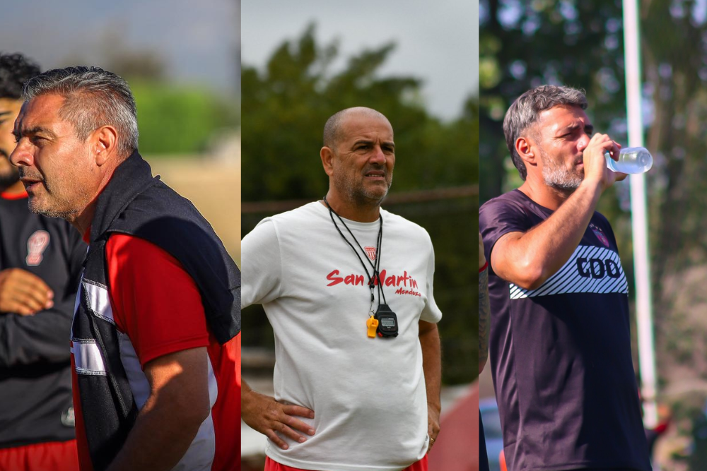 Arias, Corrales y Pozo. Los tres t&eacute;cnicos de los equipos mendocinos
