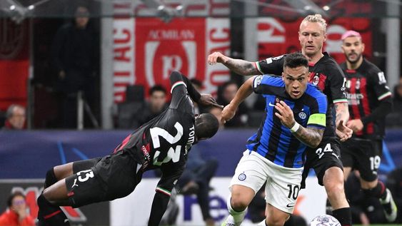 Lautaro Martínez fue el capitán del Inter en el triunfo ante el Milan por la Champions League. EFE/EPA/DANIEL DAL ZENNARO