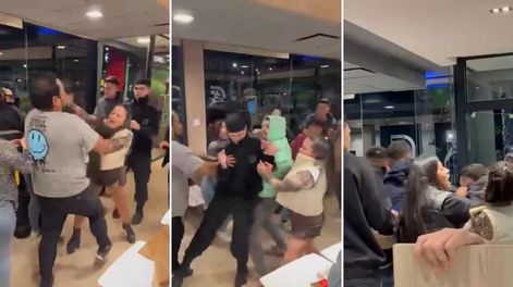 Violenta pelea en McDonald’s de Palmares: sillazos, golpes y amenazas frente a decenas de clientes. &nbsp;