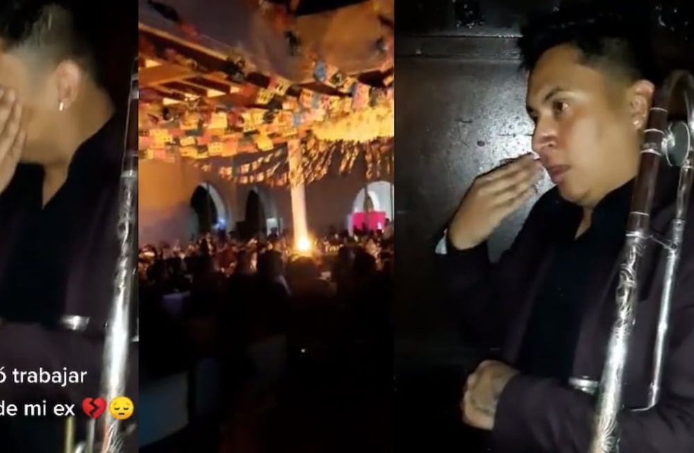 El triste momento que pasó un músico al descubrir que su banda actuaría en el casamiento de su ex pareja. Foto: Captura video / briian.rv en Tiktok.