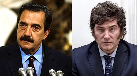 Raúl Alfonsín y Javier Milei