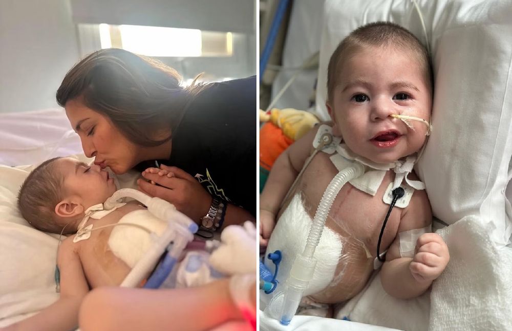 Felipe recibió un corazón de parte de Luca, su compañerito de habitación en el hospital Italiano de Buenos Aires. En la foto, junto a su mamá Pamela.&nbsp;