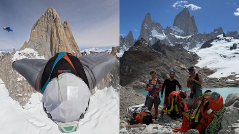 Tres montañistas ruros realizaron un salto en el Fitz Roy&nbsp;