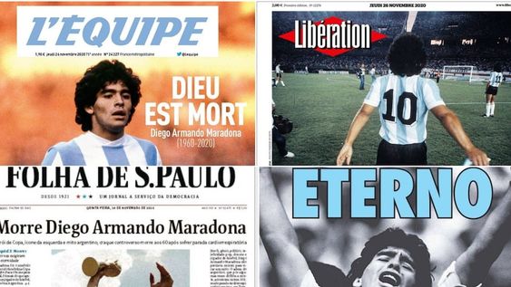 Diarios de todo el mundo rindieron homenaje al astro del fútbol en sus portadas