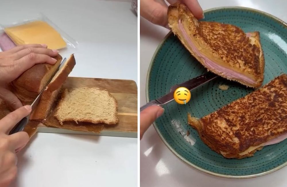 Sándwich viral de pan dulce.