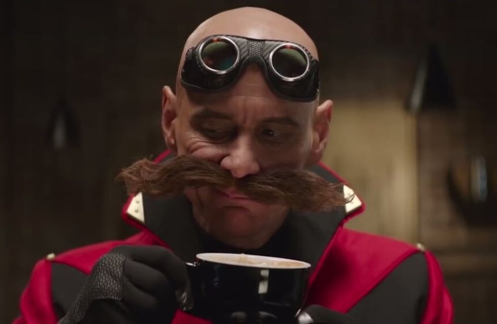 Carrey como el villano en Sonic .