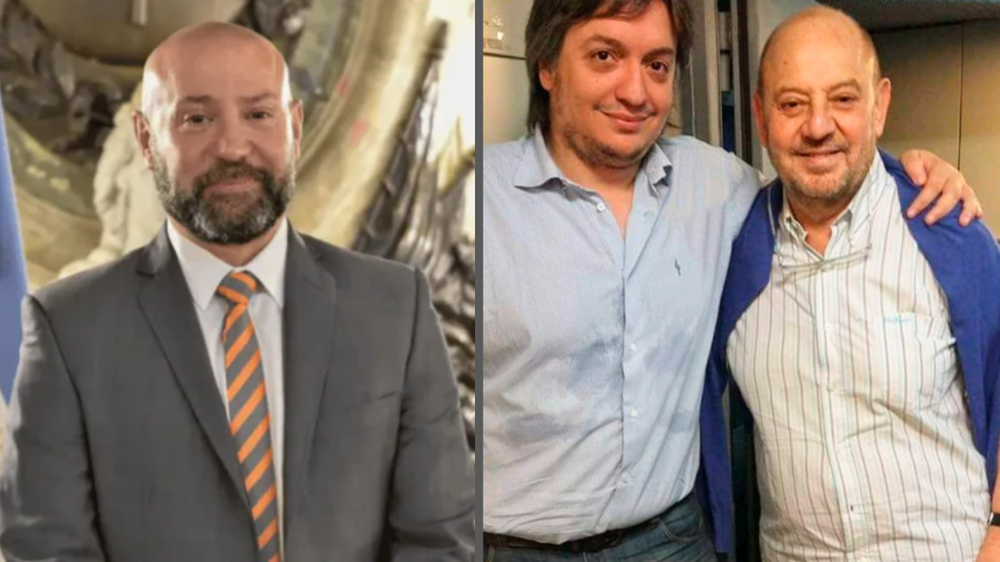 A la izquierda, Diego Spagnuolo; a la derecha, Máximo Kirchner y Jorge Lafauci