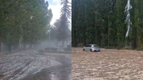 Fuerte tormenta con granizo en Uspallata&nbsp;&nbsp;