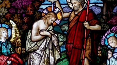 Juan el Bautista fue un profeta de Dios que ayudó a preparar al pueblo para la venida de Jesús. Detalle del vitral Bautismo en el río Jordán