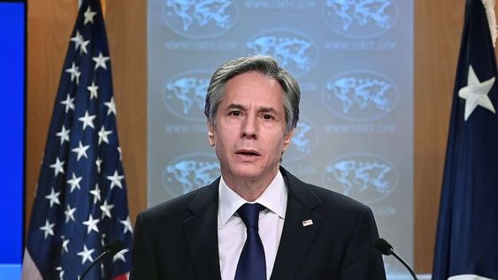 El secretario de Estado Antony Blinken durante la presentación del informe anual sobre los derechos humanos en el mundo.