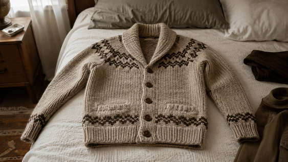 el cardigan de lana que usaban los abuelos en los 70 es la prenda que las estilistas europeas eligieron para este invierno