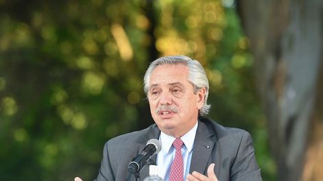 El presidente Alberto Fernández durante la presentación del nuevo programa de Precios Cuidados.