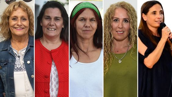 Una mujer volverá a conducir el SUTE después de 26 años.Mirtha Faget, Carina Senado, Verónica Torres, Cristina Raso y Sandra Lacoste, las candidatas.