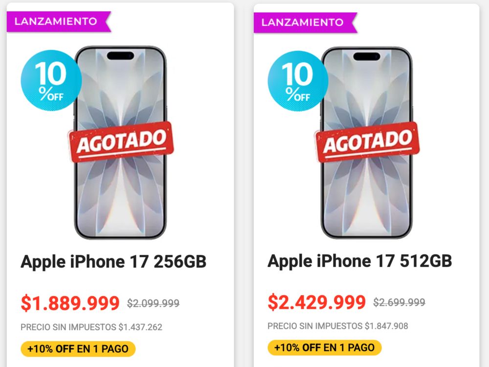 Claro puso los iPhone 17 en promoción de lanzamiento y ya se agotaron.