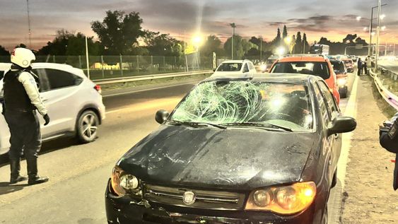 Choque en cadena con un peatón herido en el Acceso Este&nbsp;